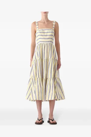 Jason Wu Gestuftes Midikleid mit Streifen