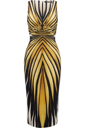 Roberto Cavalli Midikleid mit Ray of -Print