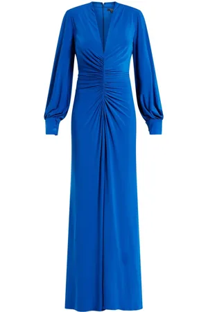 Badgley Mischka Gerafftes Kleid mit V-Ausschnitt