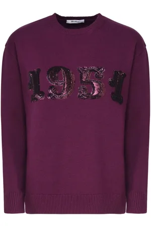 Max Mara Kristallverzierter Pullover mit rundem Ausschnitt