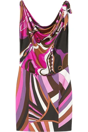 Puccini Minikleid mit Orchidee and Iride-Print