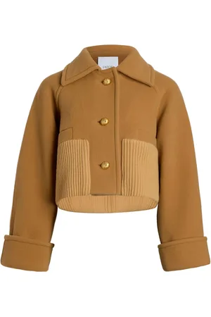 Patou Cropped-Mantel mit geripptem Bund