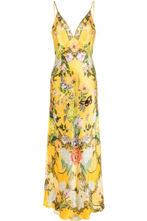 Camilla Maxikleid aus Seide mit Blumenmotiv