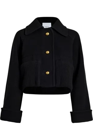 Patou Cropped-Mantel mit geripptem Bund