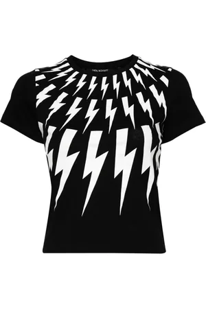 Neil Barrett T-Shirt mit Fair Isle Thunderbolt-Print