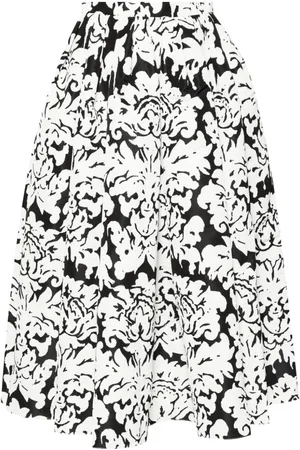Alexander McQueen Midirock mit Damask-Print