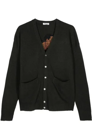 LEATHERSMITH OF LONDON Intarsien-Cardigan aus Wolle