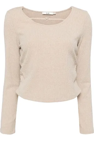 B+AB Geripptes Oberteil mit Cut-Outs