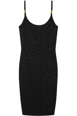 VERSACE Lurex-Midikleid mit Leopardenmuster