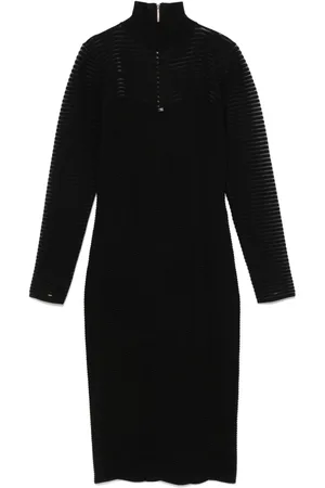 Elisabetta Franchi Midikleid mit Fischgrätenmuster