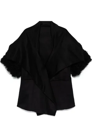 Alberta Ferretti Cape mit Shearling-Besatz