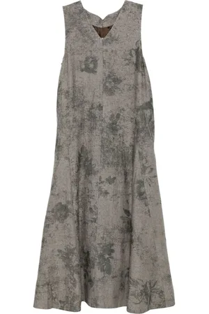 ZIGGY CHEN Midikleid mit abstraktem Print