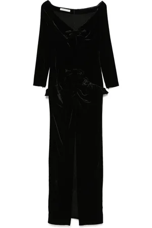 Alessandra Rich Abendkleid aus Samt mit Schleife