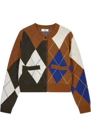 Studio Tomboy Argyle-Cardigan in Colour-Block-Optik