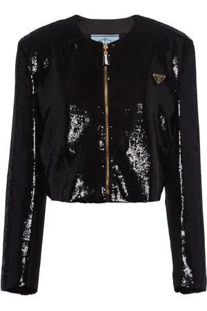 Prada Cropped-Jacke mit Pailletten