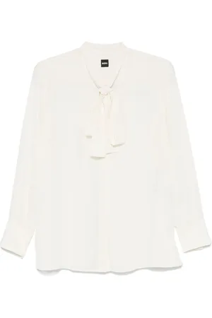 HUGO BOSS Bluse mit Schleifenkragen
