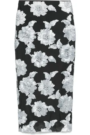 ROTATE Bleistiftrock aus Blumen-Mesh