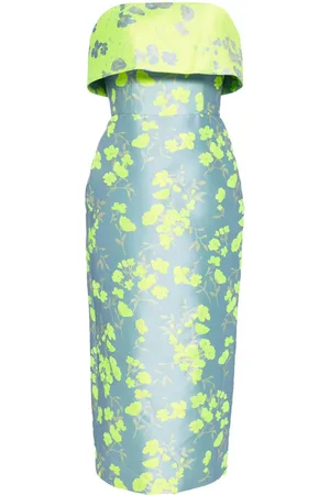 Amsale Geblümtes Jacquard-Kleid