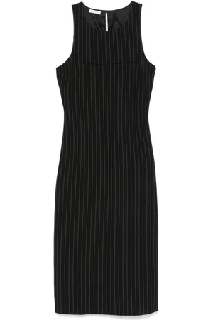 Patrizia Pepe Midikleid mit Nadelstreifen