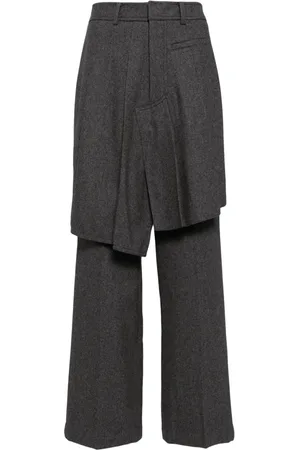 GOEN.J Gerade Hose mit asymmetrischen Falten
