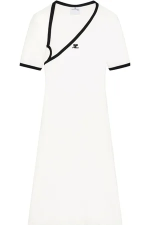Courrèges Midikleid mit asymmetrischem Ausschnitt