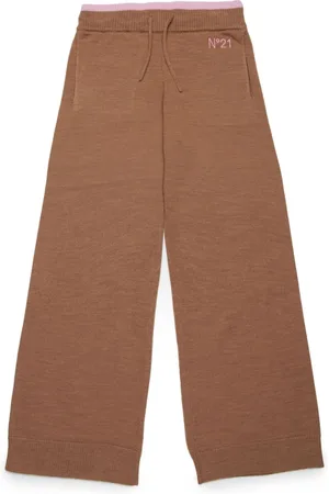 Nº21 Gestrickte Hose mit Logo-Stickerei