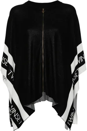 Twin-Set Poncho mit Logo-Jacquard