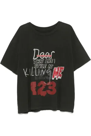 RRR-123 T-Shirt mit Slogan-Print