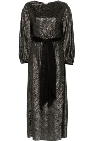 FORTE FORTE Maxikleid mit Hahnentrittmuster