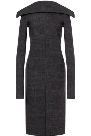 Serafini Midikleid mit umgeschlagenem Ausschnitt