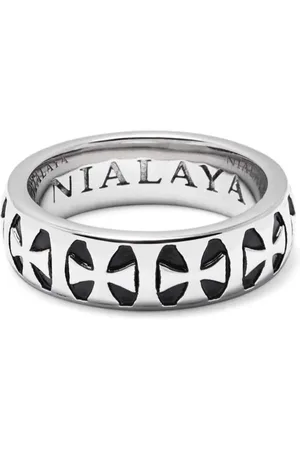 Nialaya Flacher Ring mit Kreuzgravur