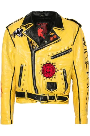 LU’U DAN Painted Vintage Lederjacke