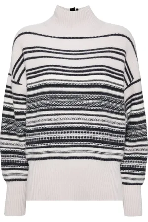 N.PEAL Gestreifter Kaschmirpullover