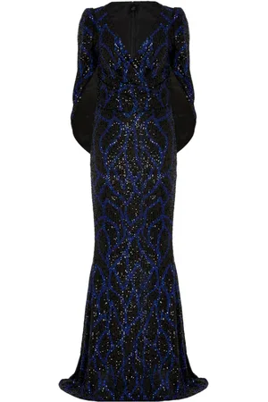 TALBOT RUNHOF Pailletten-Abendkleid mit Schal