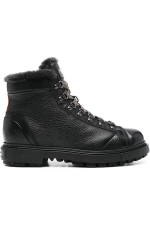 santoni Stiefel mit Shearling-Besatz