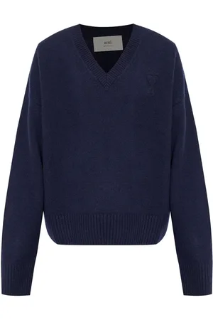 Ami Woll-Kaschmir-Pullover mit V-Ausschnitt