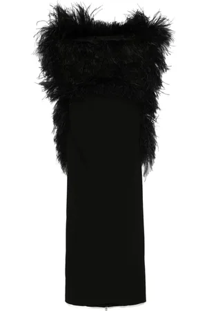 Sportmax Midikleid mit Federbesatz