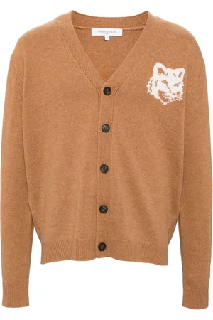 Maison Kitsuné Intarsien-Cardigan mit Fuchskopf