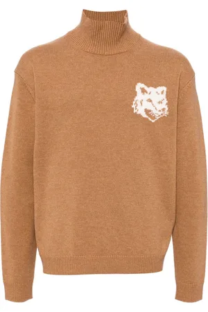 Maison Kitsuné Intarsien-Pullover mit Fuchskopf