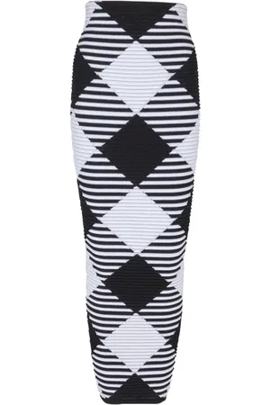 Balmain Midirock mit Vichy-Karomuster