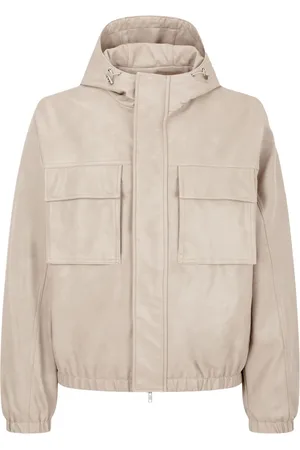 Studio Tomboy Hoodie aus Faux-Leder mit Kordelzug