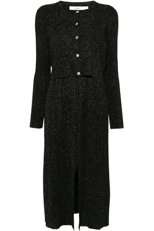 B+AB Geknöpftes Kleid-Set im Glitter-Look