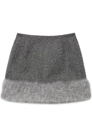 Msgm Minirock mit Faux Fur
