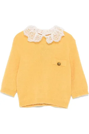 Twin-Set Strickpullover mit Spitzenkragen
