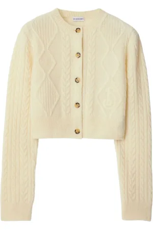 Burberry Cropped-Cardigan aus Aran-Strick