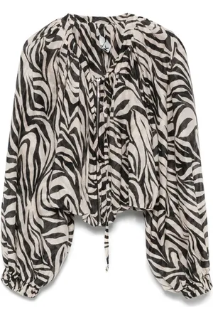 PNK Cropped-Bomber mit Zebra-Print