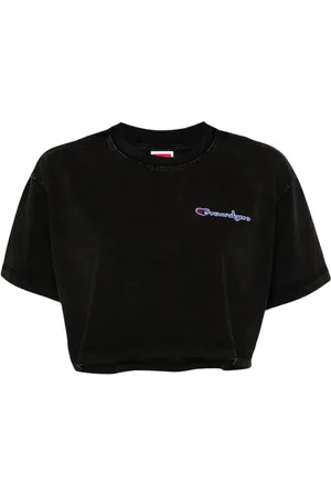 Ground Zero Cropped-T-Shirt mit Logo-Stickerei
