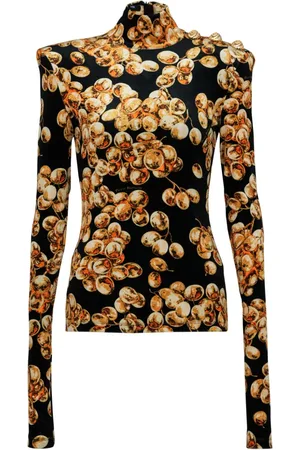 Balmain Samtoberteil mit Trauben-Print