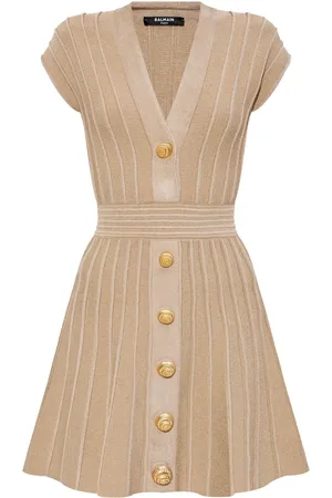 Balmain Geripptes Minikleid