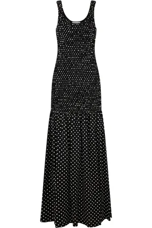 Paco rabanne Langes Kreppkleid mit Polka Dots